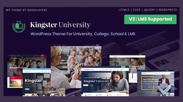 Kingster LMS Education WordPress theme for university, college and school websites